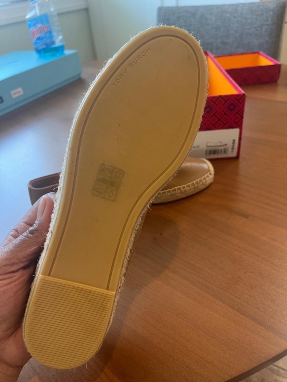Tory Burch Tan Leather Espadrille Flats - Picture 5 of 9